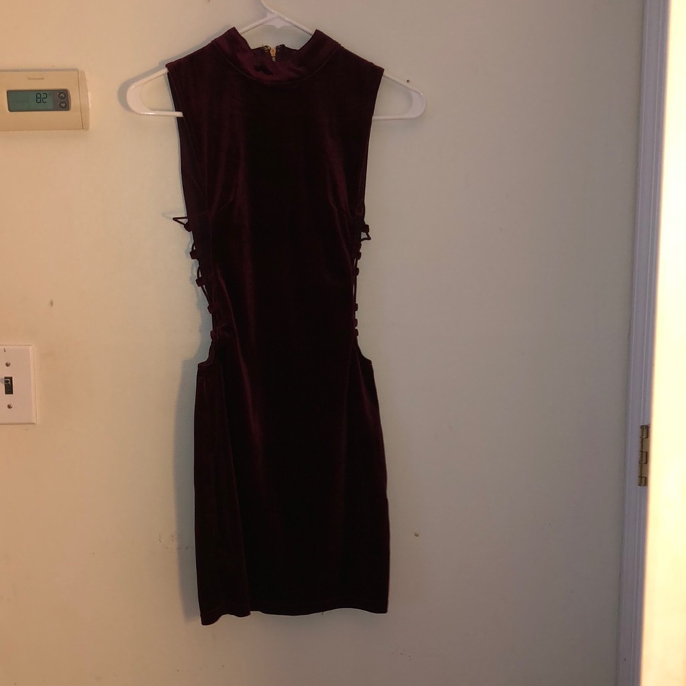 velvet dress with open sides